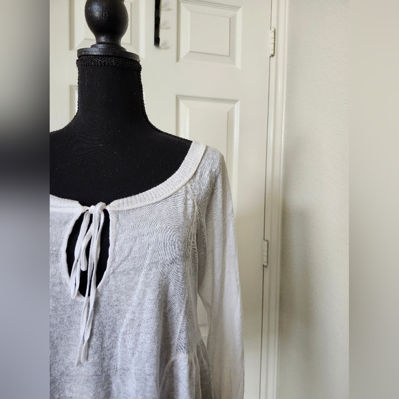 Vintage Y2k Juicy Couture White Peasant Tie Thin Knt Scoop Blouse Top S - Picture 7 of 11
